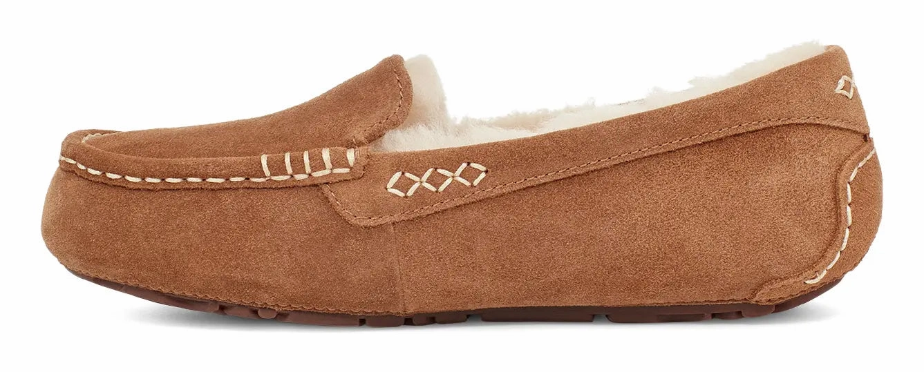 Women's UGG Ansley  Classic Suede Moccasin with Wool Lining Ugg cozy footwear visuals