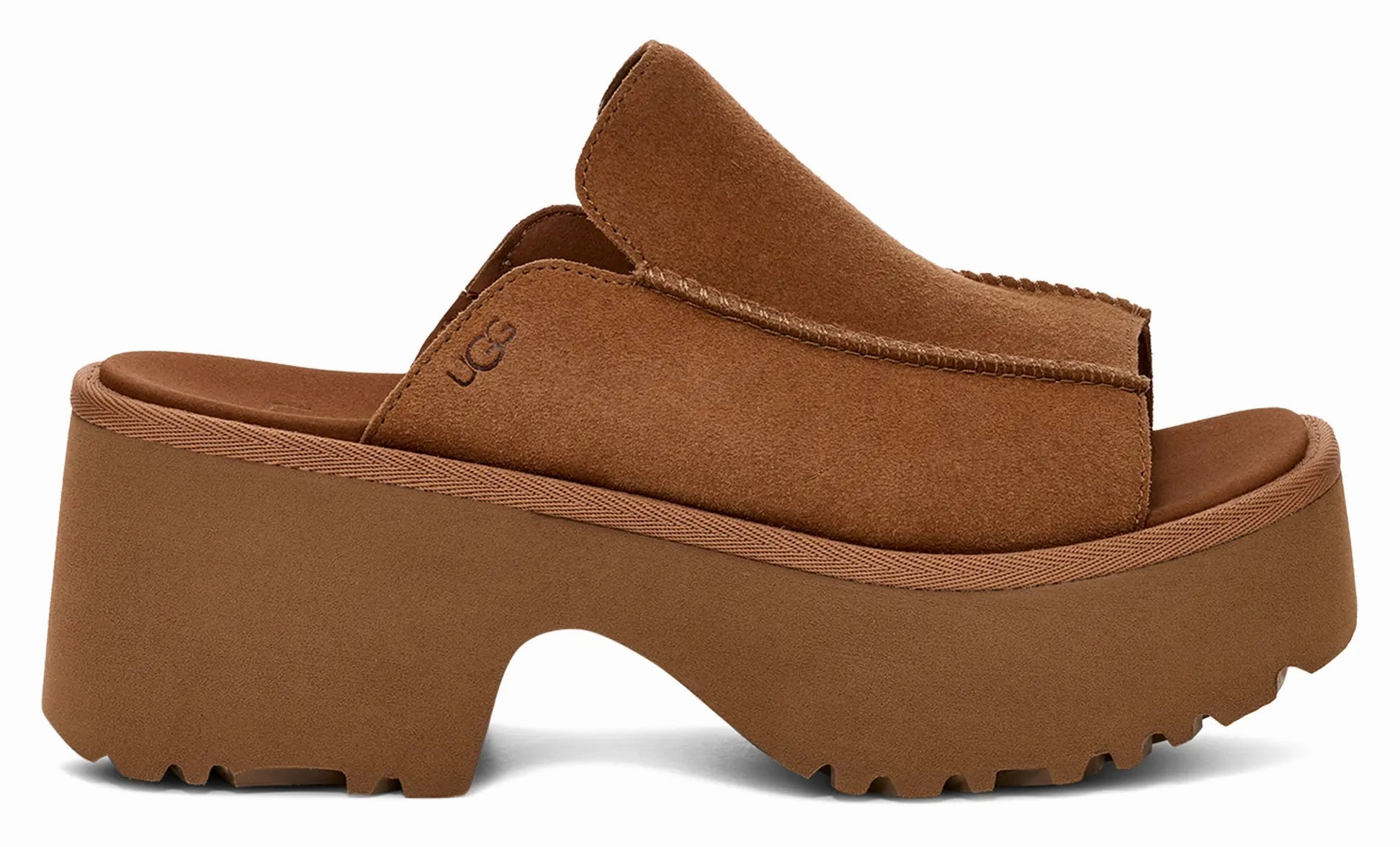 Women's UGG New Heights Slide  Chic & Comfortable Platform Sandals Ugg cozy footwear visuals
