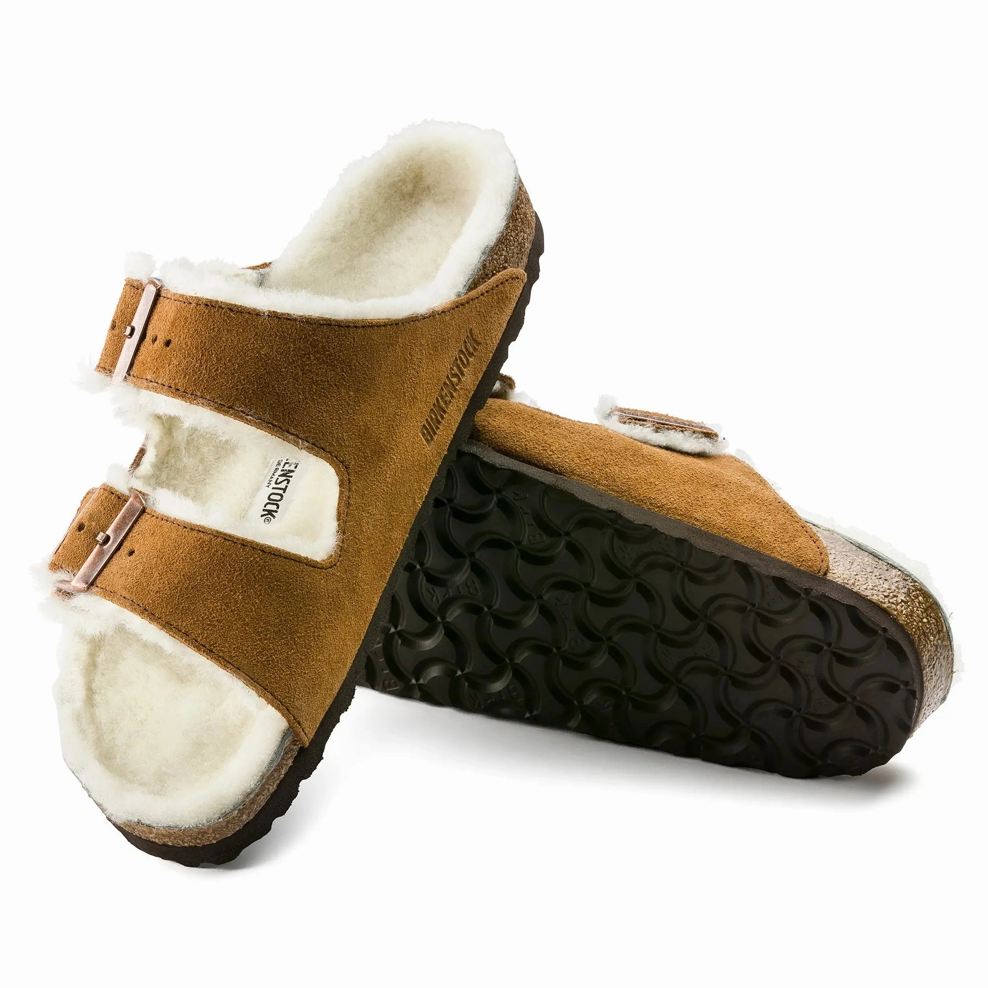 Womens Birkenstock Arizona Shearling  Cozy Suede Sandal with Plush Lining Birkenstock ergonomic sandals