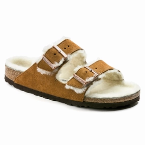 Womens Birkenstock Arizona Shearling  Cozy Suede Sandal with Plush Lining Birkenstock soft footbed slides for casual wear
