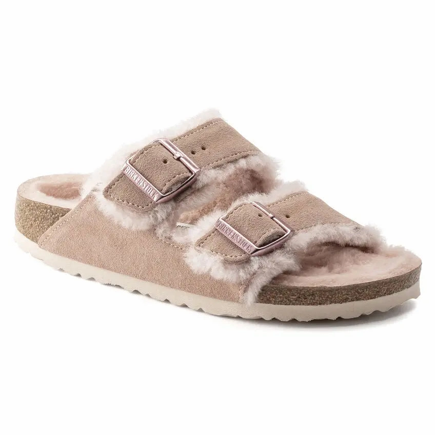 Womens Birkenstock Arizona Shearling  Cozy Suede Sandal with Plush Lining Birkenstock ergonomic sandals