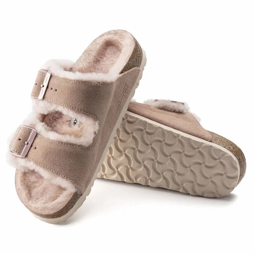 Womens Birkenstock Arizona Shearling  Cozy Suede Sandal with Plush Lining Birkenstock ergonomic sandals