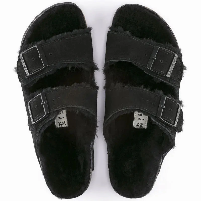 Womens Birkenstock Arizona Shearling  Cozy Suede Sandal with Plush Lining Birkenstock ergonomic sandals
