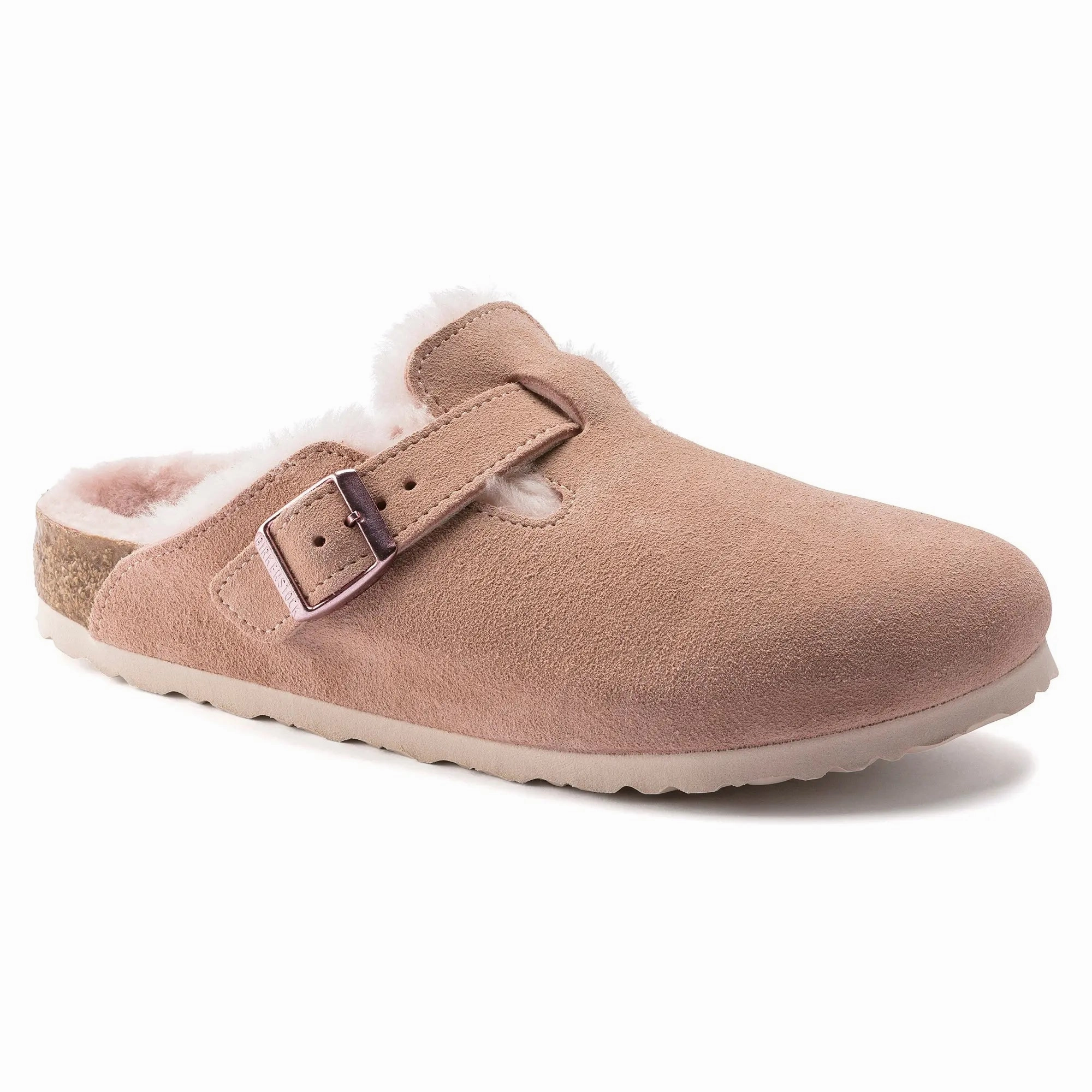 Womens Birkenstock Boston Shearling  Cozy Suede Clog with Plush Lining Birkenstock ergonomic sandals