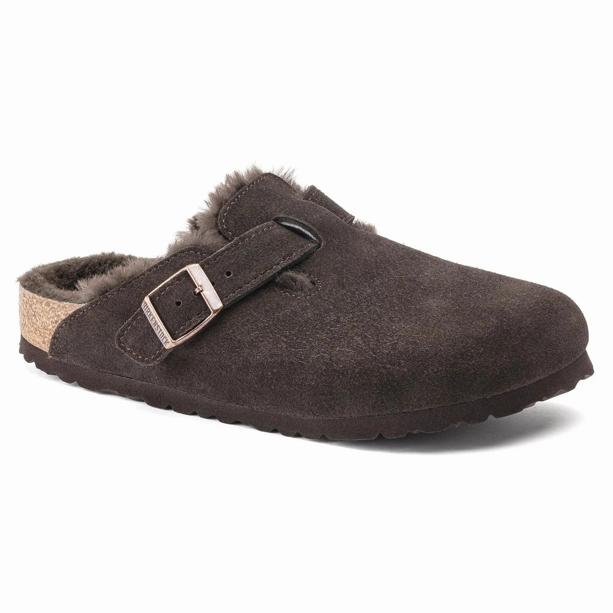 Womens Birkenstock Boston Shearling  Cozy Suede Clog with Plush Lining Birkenstock ergonomic sandals