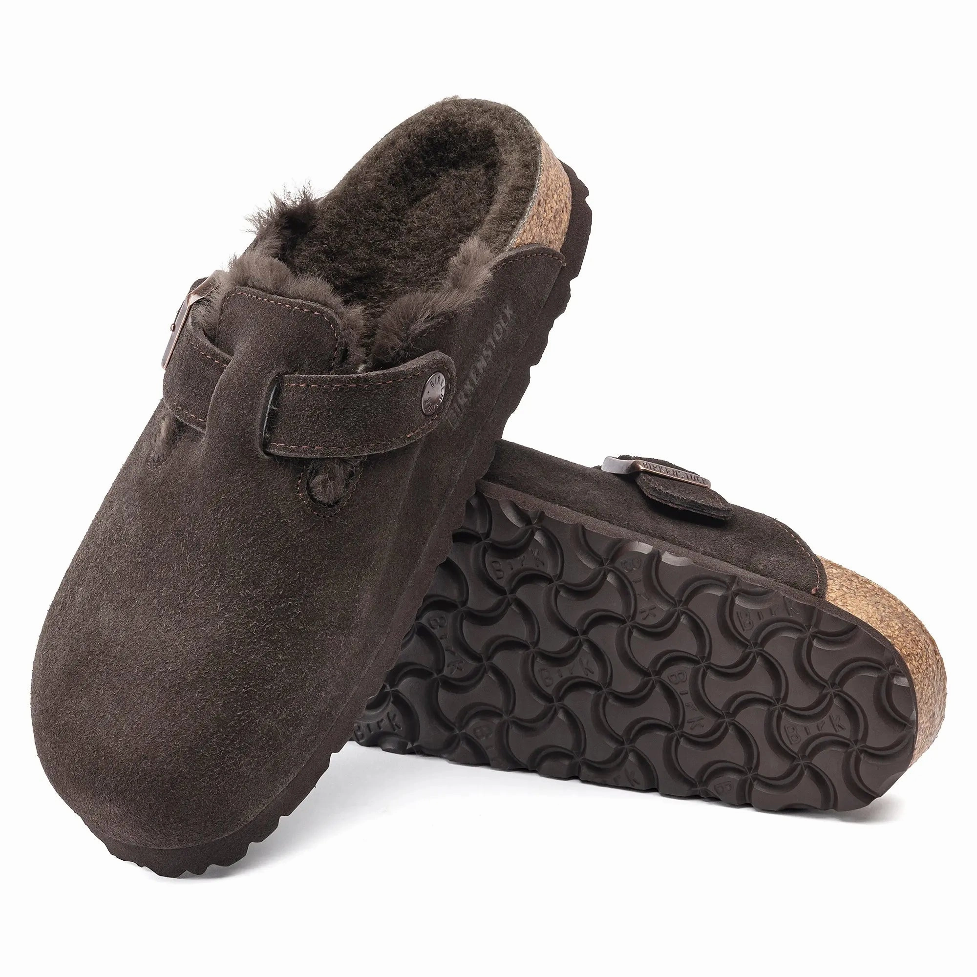 Womens Birkenstock Boston Shearling  Cozy Suede Clog with Plush Lining Birkenstock ergonomic sandals