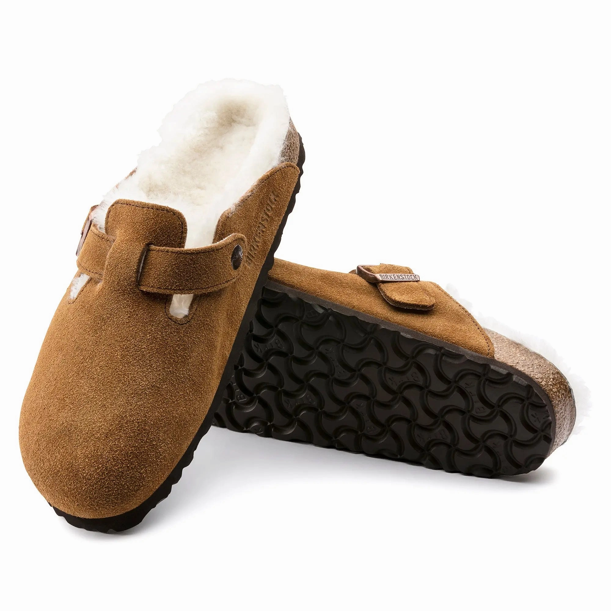 Womens Birkenstock Boston Shearling  Cozy Suede Clog with Plush Lining Birkenstock ergonomic sandals