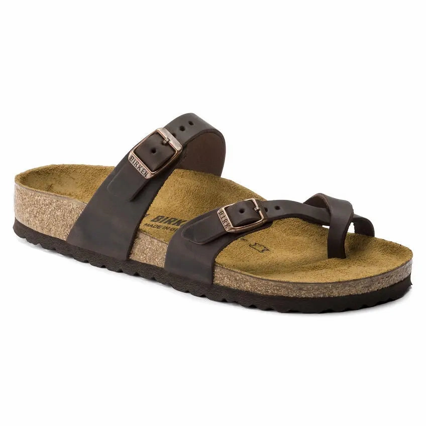 Womens Birkenstock Mayari Oiled Leather  Elegant Sandal with Supportive Comfort Birkenstock ergonomic sandals