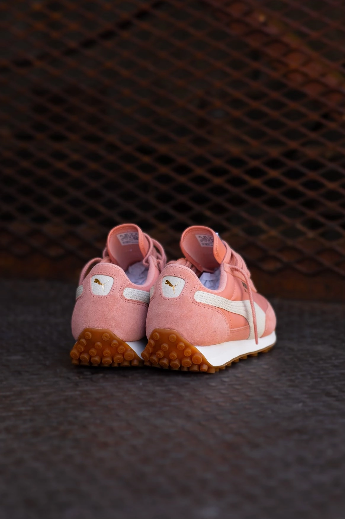 Womens Puma Easy Rider Vintage (Deeva Peach/Alpinesnow/Puma Gold) Puma athletic shoe visuals