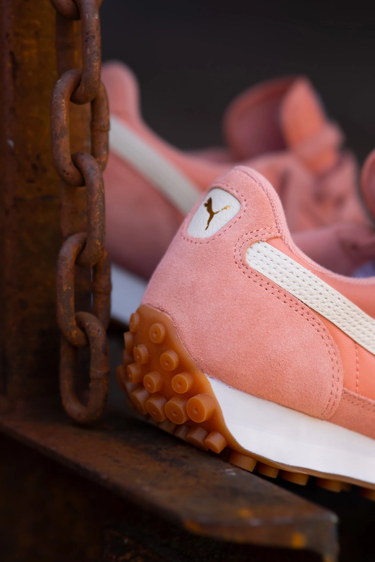 Womens Puma Easy Rider Vintage (Deeva Peach/Alpinesnow/Puma Gold) Puma athletic shoe visuals