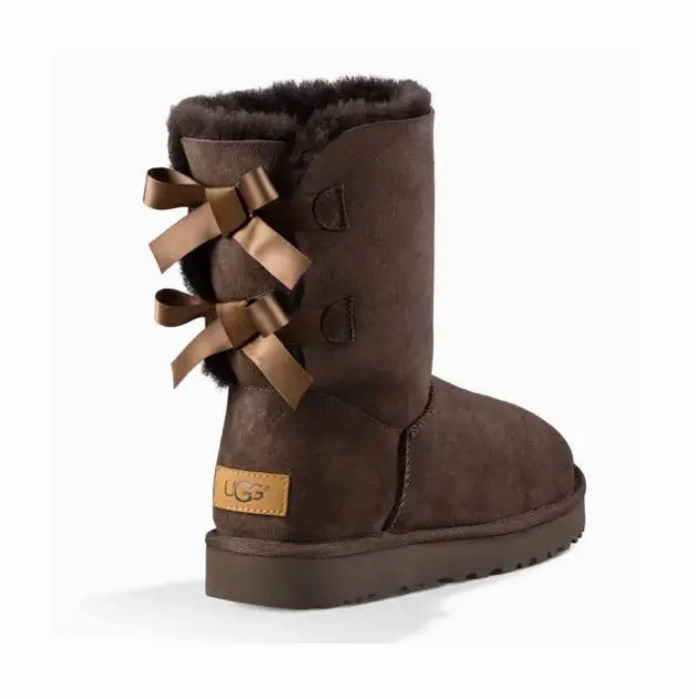 Womens UGG Bailey Bow II  Cozy Sheepskin Boot with Feminine Satin Bows Ugg cozy footwear visuals
