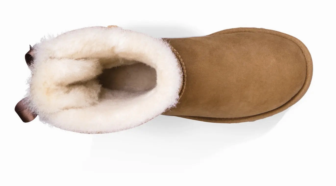 Womens UGG Bailey Bow II  Cozy Sheepskin Boot with Feminine Satin Bows Ugg cozy footwear visuals