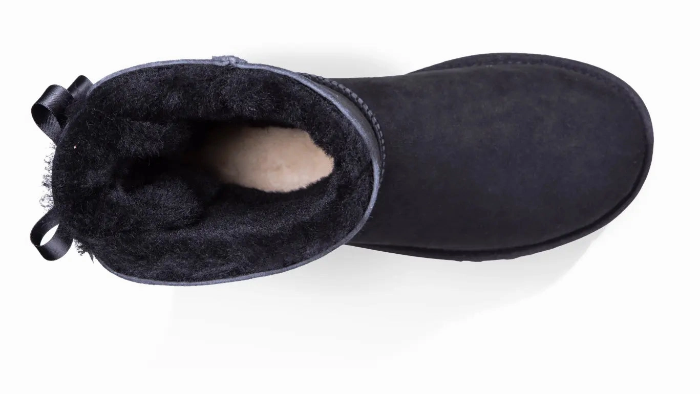 Womens UGG Bailey Bow II  Cozy Sheepskin Boot with Feminine Satin Bows Ugg cozy footwear visuals