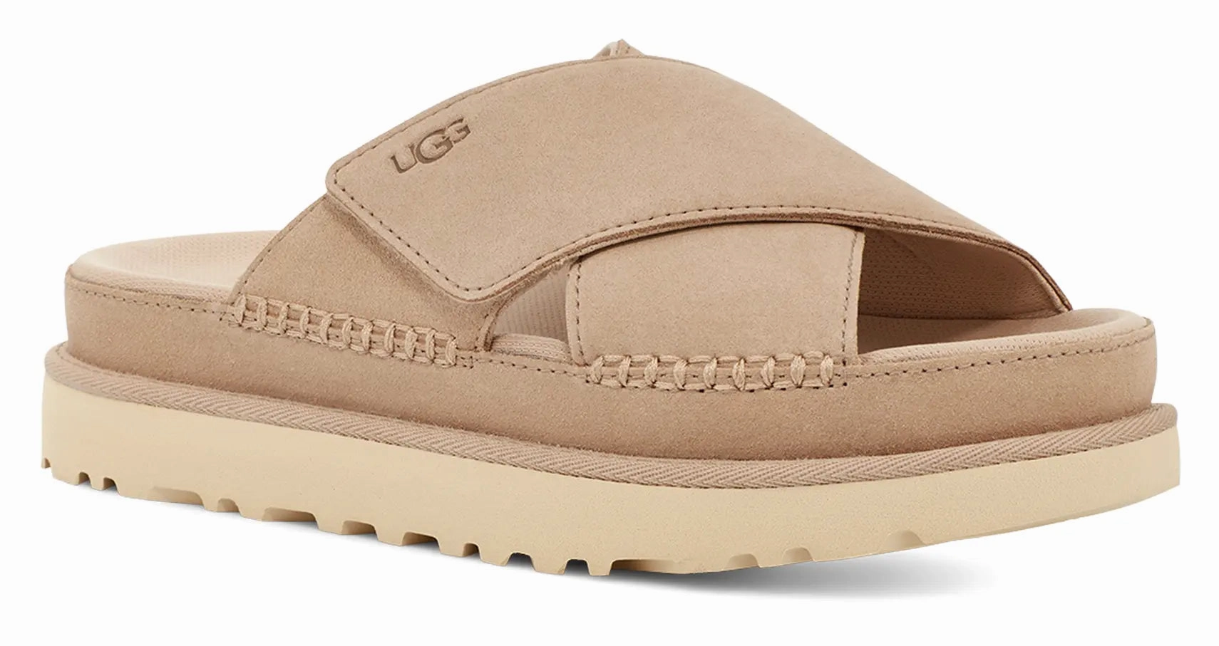 Womens UGG Goldenstar Cross Slide  Light, Luxe & Eco-Friendly Ugg cozy winter footwear styles