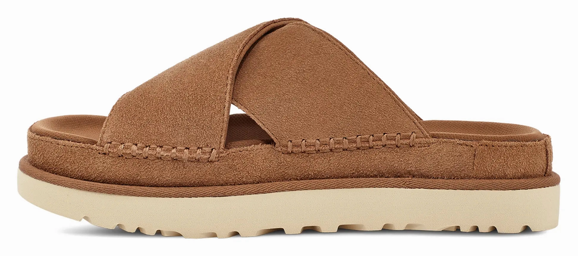 Womens UGG Goldenstar Cross Slide  Light, Luxe & Eco-Friendly Ugg cozy footwear visuals