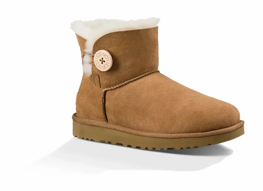 Womens UGG Mini Bailey Button II  Cozy Sheepskin Boot with Versatile Style Ugg cozy footwear visuals