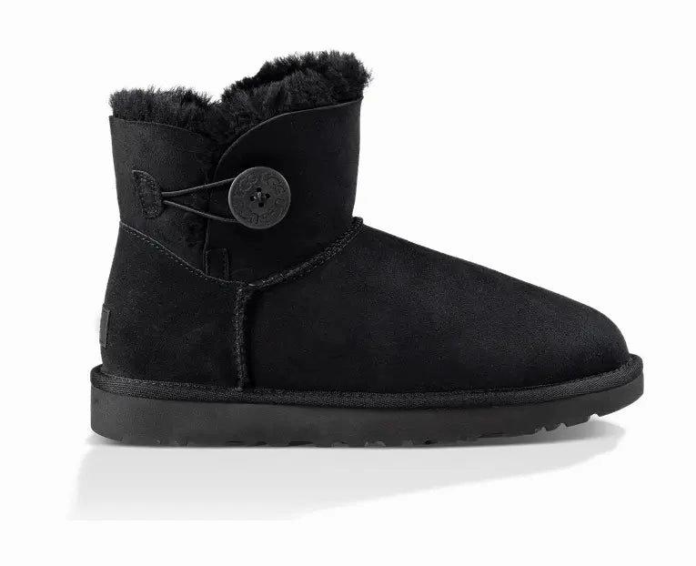 Womens UGG Mini Bailey Button II  Cozy Sheepskin Boot with Versatile Style Ugg cozy footwear visuals